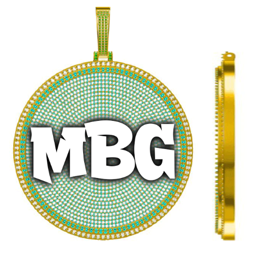 CUSTOM LETTER NECKLACE 3D BIG DISC