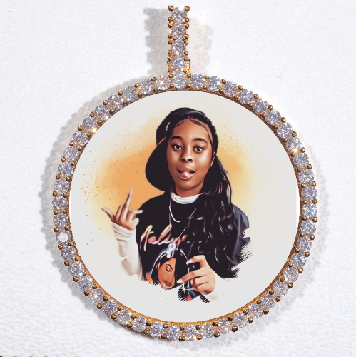 LARGE 3D CIRCLE CUSTOM PICTURE PENDANT