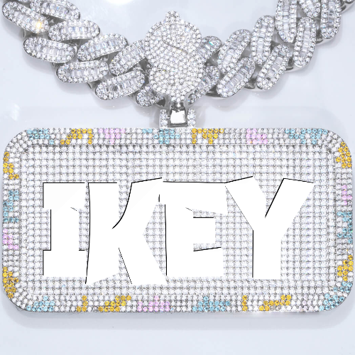 CUSTOM LETTER NECKLACE 3D COLORFUL SQUARE