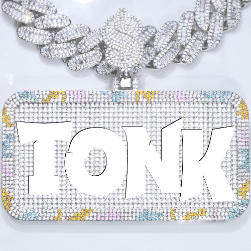 CUSTOM LETTER NECKLACE 3D COLORFUL SQUARE