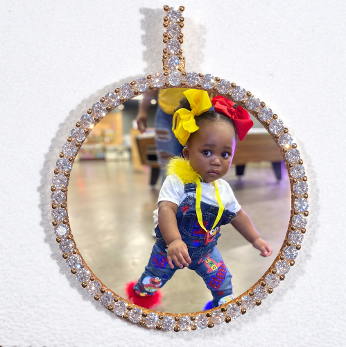 LARGE 3D CIRCLE CUSTOM PICTURE PENDANT