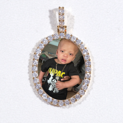 3D Oval Custom Picture Pendant