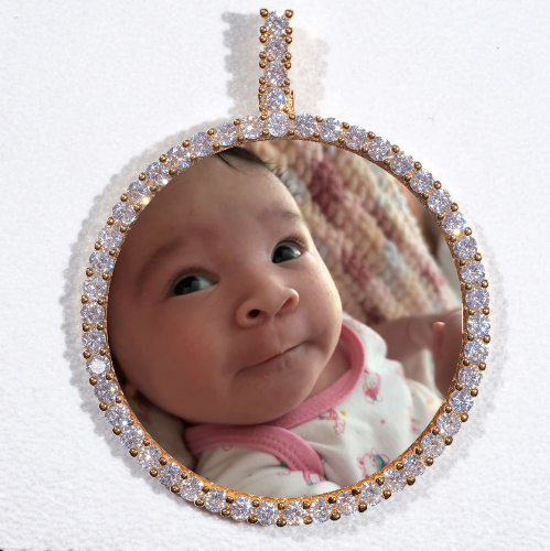 LARGE 3D CIRCLE CUSTOM PICTURE PENDANT