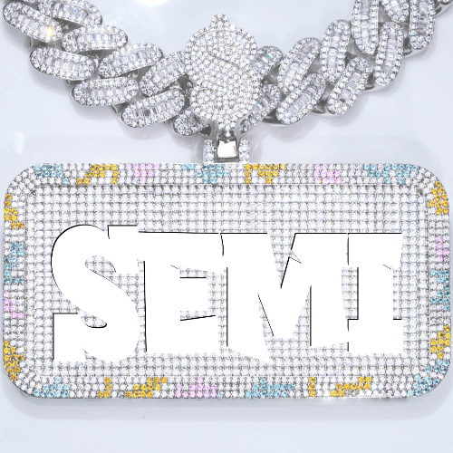 CUSTOM LETTER NECKLACE 3D COLORFUL SQUARE