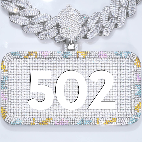 CUSTOM LETTER NECKLACE 3D COLORFUL SQUARE