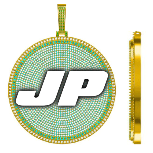 CUSTOM LETTER NECKLACE 3D BIG DISC
