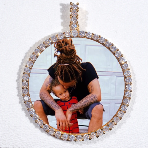LARGE 3D CIRCLE CUSTOM PICTURE PENDANT