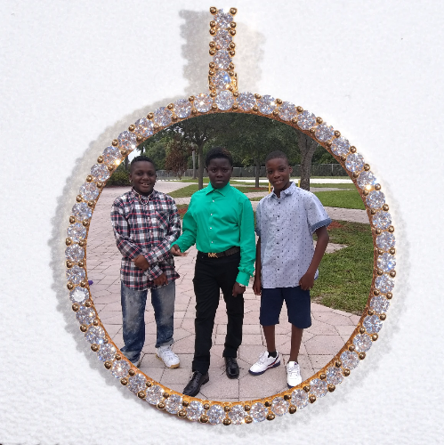 LARGE 3D CIRCLE CUSTOM PICTURE PENDANT