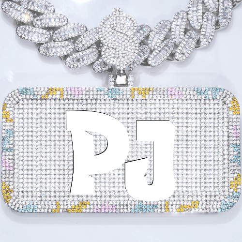 CUSTOM LETTER NECKLACE 3D COLORFUL SQUARE