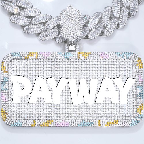 CUSTOM LETTER NECKLACE 3D COLORFUL SQUARE