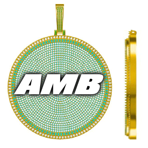 CUSTOM LETTER NECKLACE 3D BIG DISC