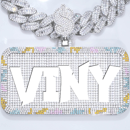 CUSTOM LETTER NECKLACE 3D COLORFUL SQUARE