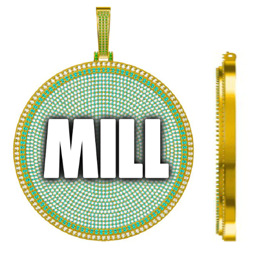CUSTOM LETTER NECKLACE 3D BIG DISC