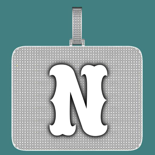 CUSTOM LETTER NECKLACE 3D BIG SQUARE
