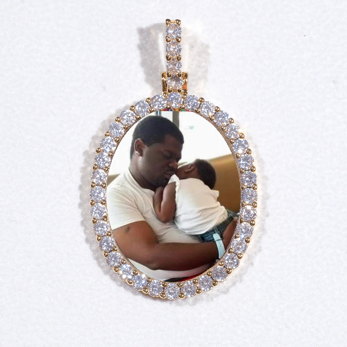 3D Oval Custom Picture Pendant