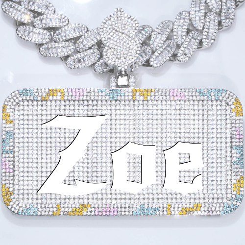 CUSTOM LETTER NECKLACE 3D COLORFUL SQUARE