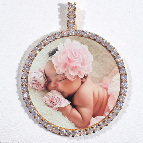 LARGE 3D CIRCLE CUSTOM PICTURE PENDANT