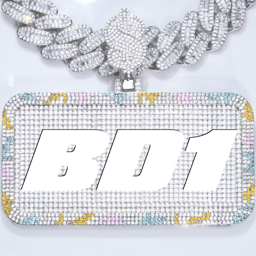 CUSTOM LETTER NECKLACE 3D COLORFUL SQUARE