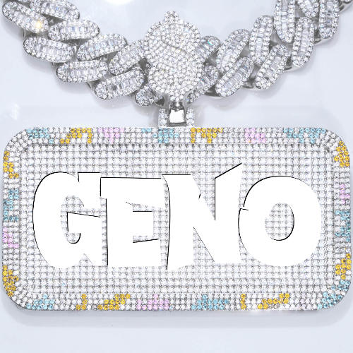 CUSTOM LETTER NECKLACE 3D COLORFUL SQUARE