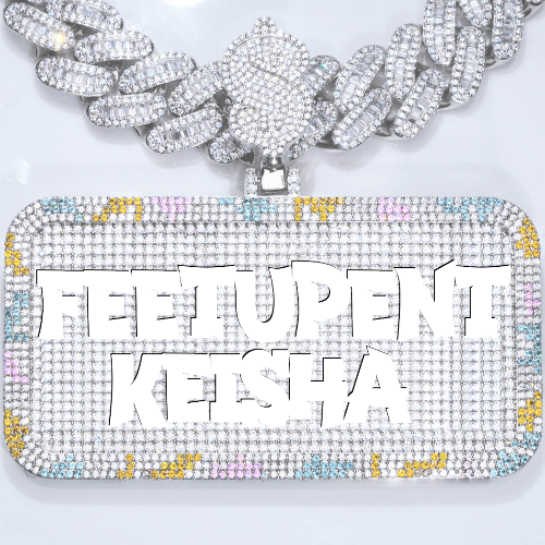 CUSTOM LETTER NECKLACE 3D COLORFUL SQUARE