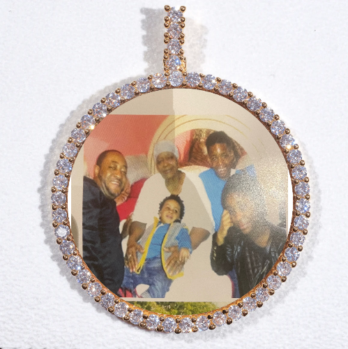 LARGE 3D CIRCLE CUSTOM PICTURE PENDANT
