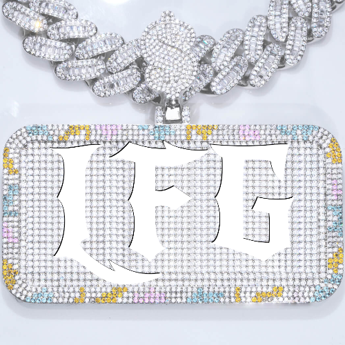 CUSTOM LETTER NECKLACE 3D COLORFUL SQUARE