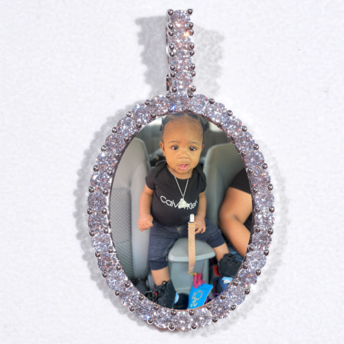 Large 3D Oval Custom Picture Pendant