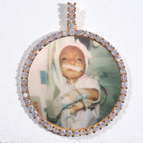 LARGE 3D CIRCLE CUSTOM PICTURE PENDANT