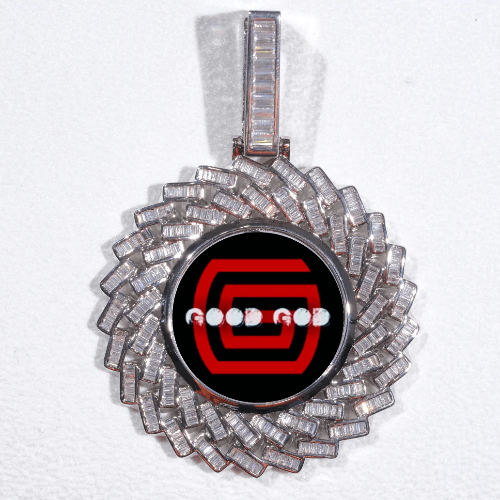 Large 3D Baguette Custom Picture Pendant