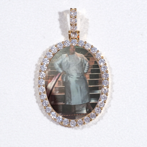 3D Oval Custom Picture Pendant