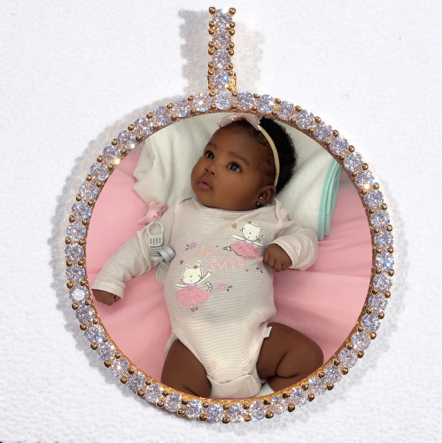 LARGE 3D CIRCLE CUSTOM PICTURE PENDANT