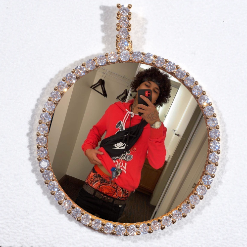 LARGE 3D CIRCLE CUSTOM PICTURE PENDANT