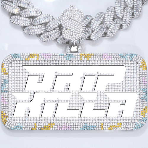 CUSTOM LETTER NECKLACE 3D COLORFUL SQUARE