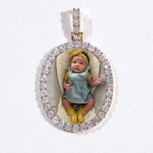 3D Oval Custom Picture Pendant