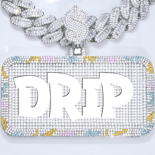 CUSTOM LETTER NECKLACE 3D COLORFUL SQUARE