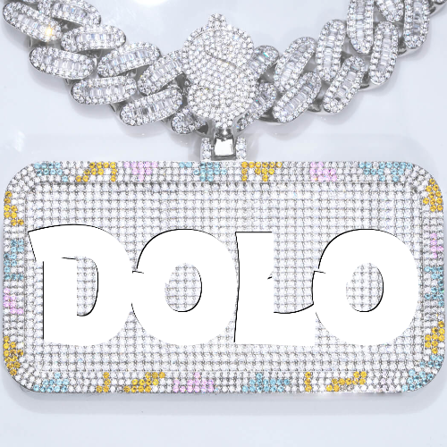 CUSTOM LETTER NECKLACE 3D COLORFUL SQUARE