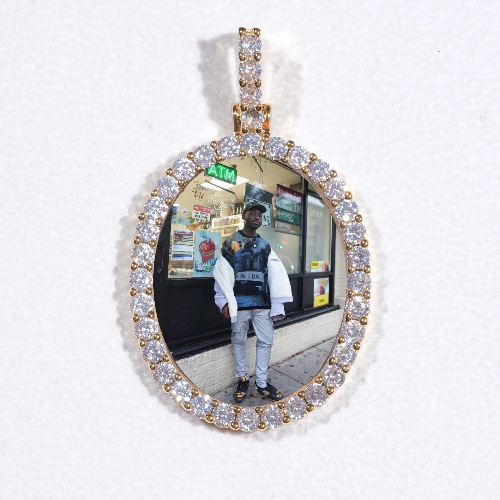 3D Oval Custom Picture Pendant