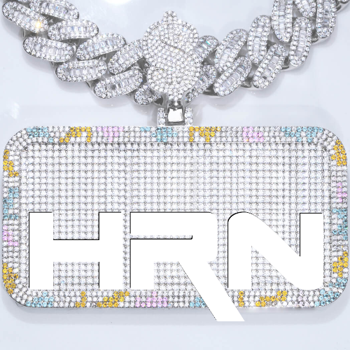 CUSTOM LETTER NECKLACE 3D COLORFUL SQUARE