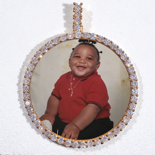 LARGE 3D CIRCLE CUSTOM PICTURE PENDANT