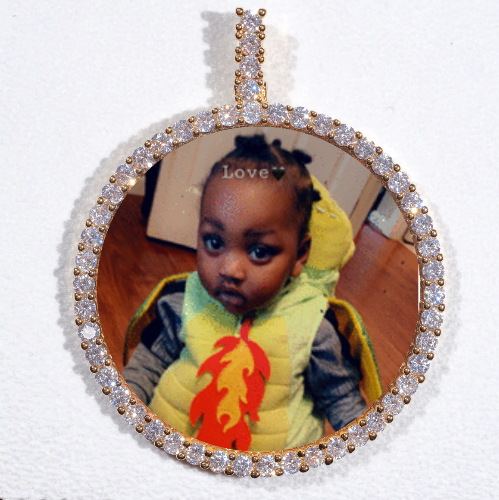 LARGE 3D CIRCLE CUSTOM PICTURE PENDANT