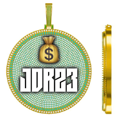 CUSTOM LETTER NECKLACE 3D BIG DISC
