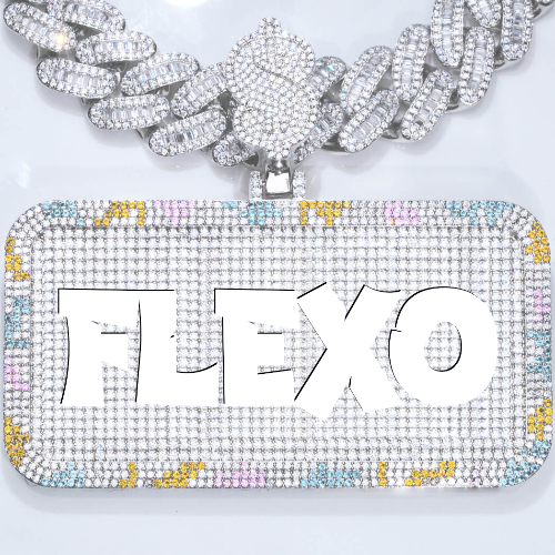 CUSTOM LETTER NECKLACE 3D COLORFUL SQUARE