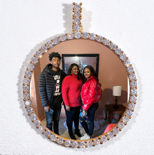 LARGE 3D CIRCLE CUSTOM PICTURE PENDANT