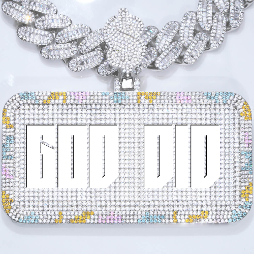 CUSTOM LETTER NECKLACE 3D COLORFUL SQUARE