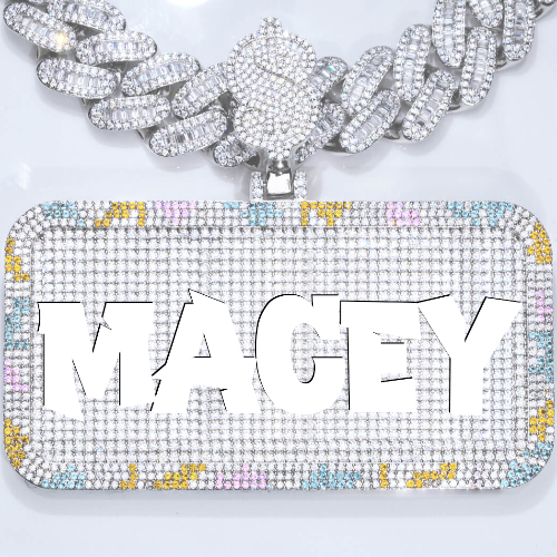 CUSTOM LETTER NECKLACE 3D COLORFUL SQUARE
