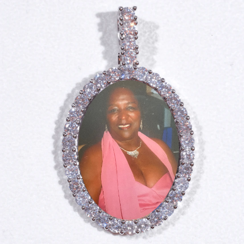 Large 3D Oval Custom Picture Pendant