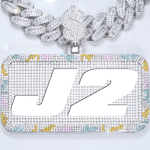 CUSTOM LETTER NECKLACE 3D COLORFUL SQUARE