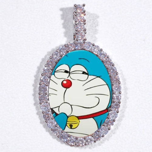 Large 3D Oval Custom Picture Pendant