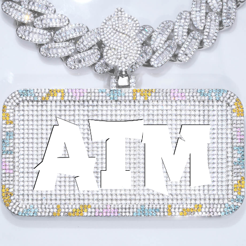 CUSTOM LETTER NECKLACE 3D COLORFUL SQUARE