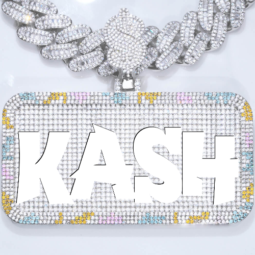 CUSTOM LETTER NECKLACE 3D COLORFUL SQUARE
